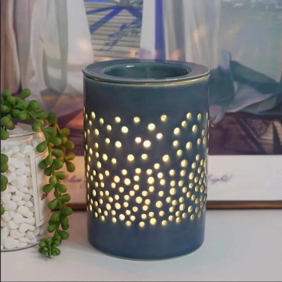 Ceramic Electric Wax Melt Warmer‎ with New Scentsy Tahitian Twilight Wax Bar - Picture 1 of 13